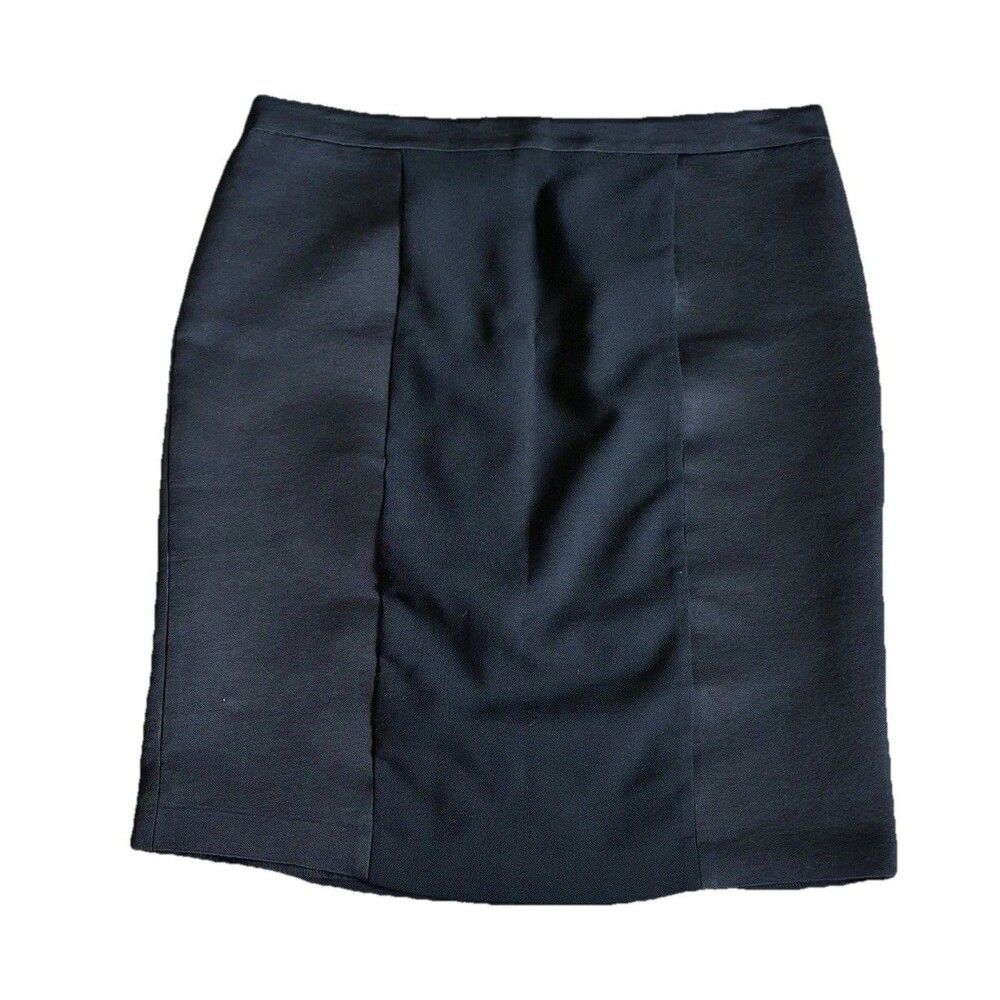 Etro Black Wool Blend Tailored Fit Pencil Skirt Italian Size 48 Paneled Design